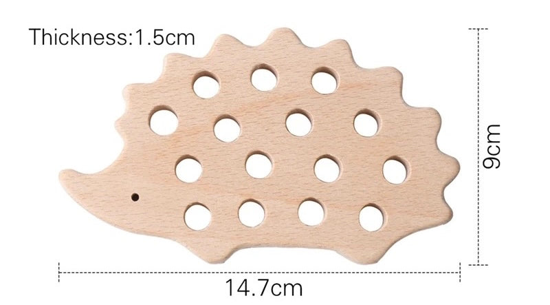 Jouet hérisson en bois à enfiler