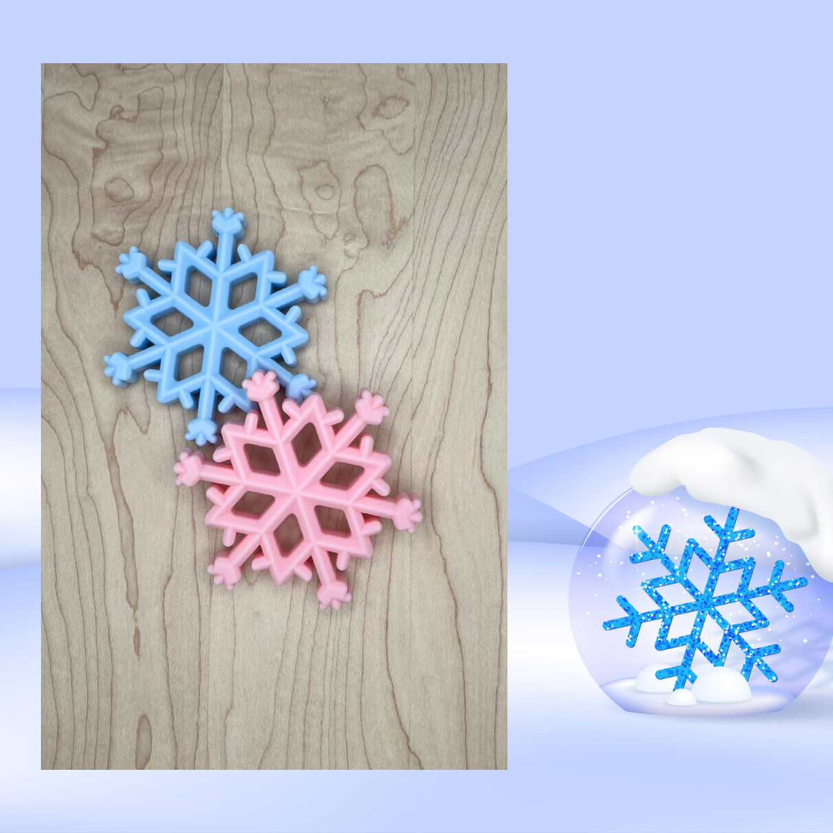 Jouet de dentition-Flocon texturer