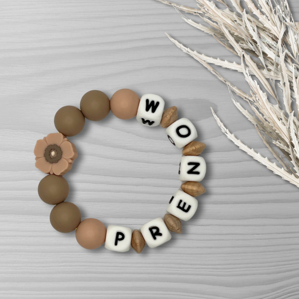 Anneau de dentition personnalisé - Fleur de coquelicot