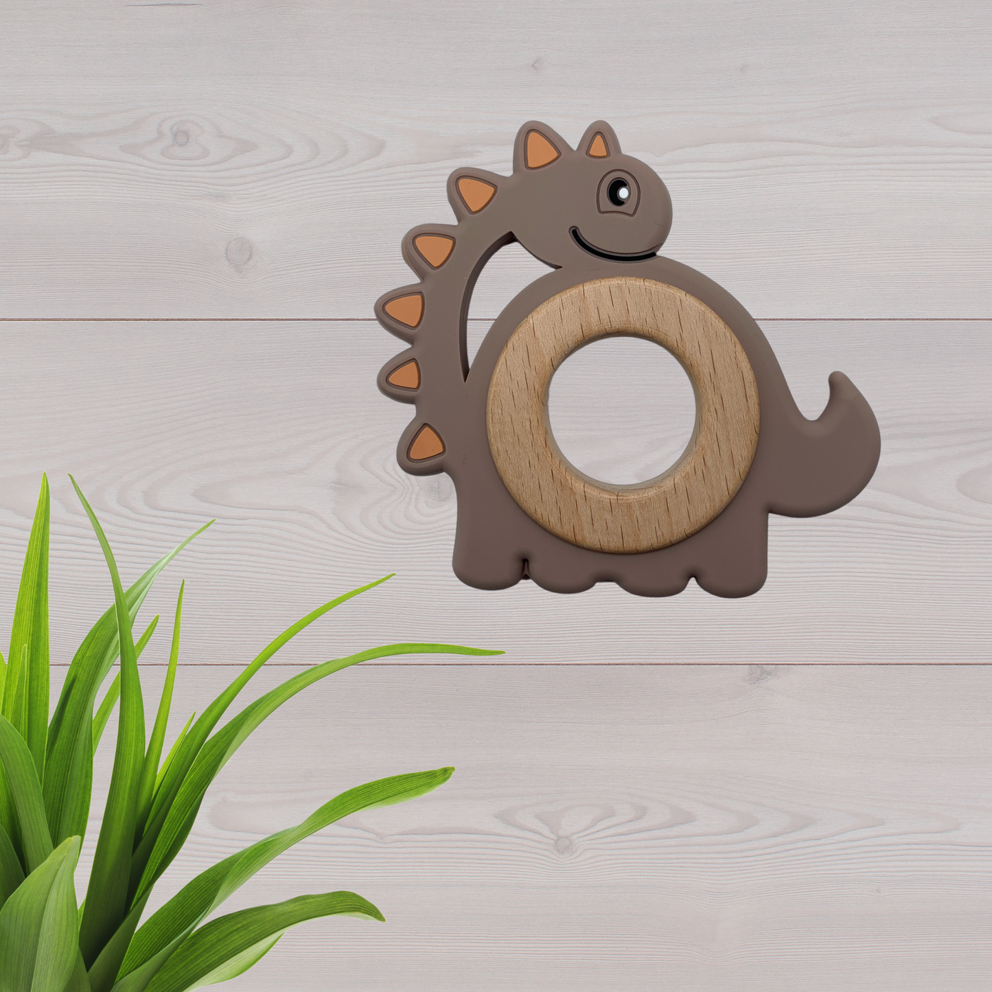 Jouet de dentition-Dino silicone et bois