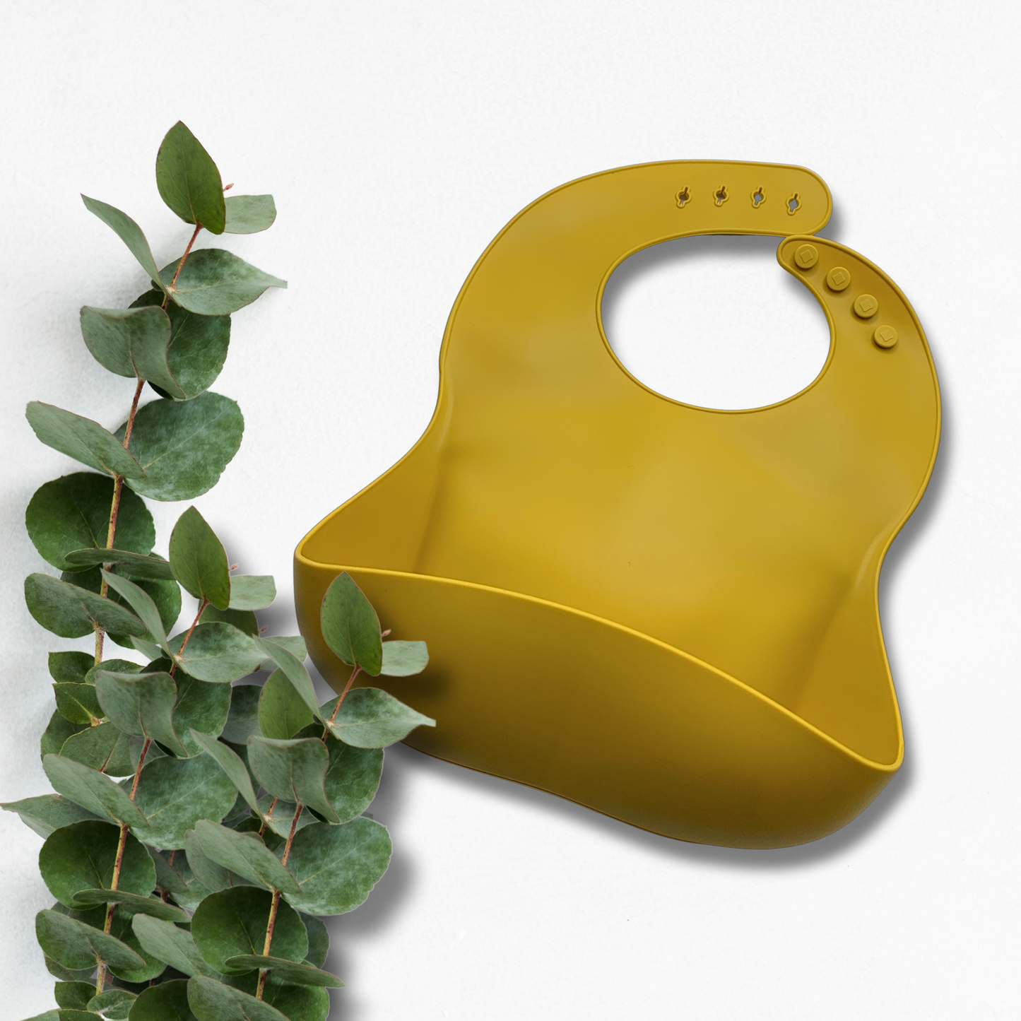 Bavoir en silicone ajustable-avec pochette