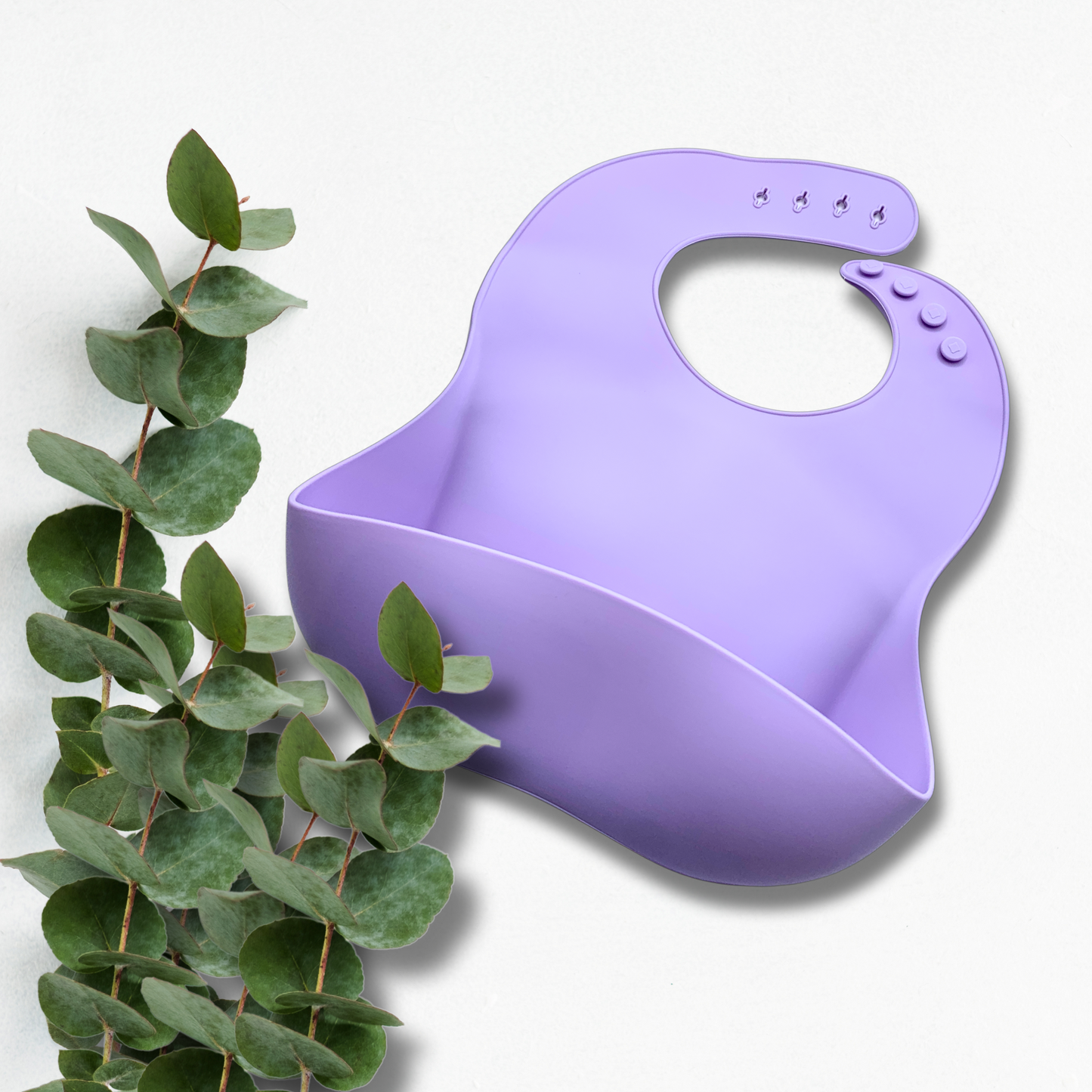 Bavoir en silicone ajustable-avec pochette