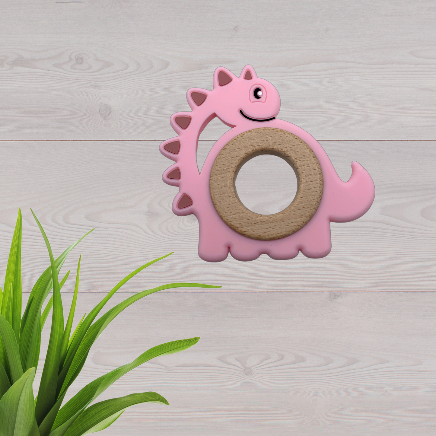 Jouet de dentition-Dino silicone et bois