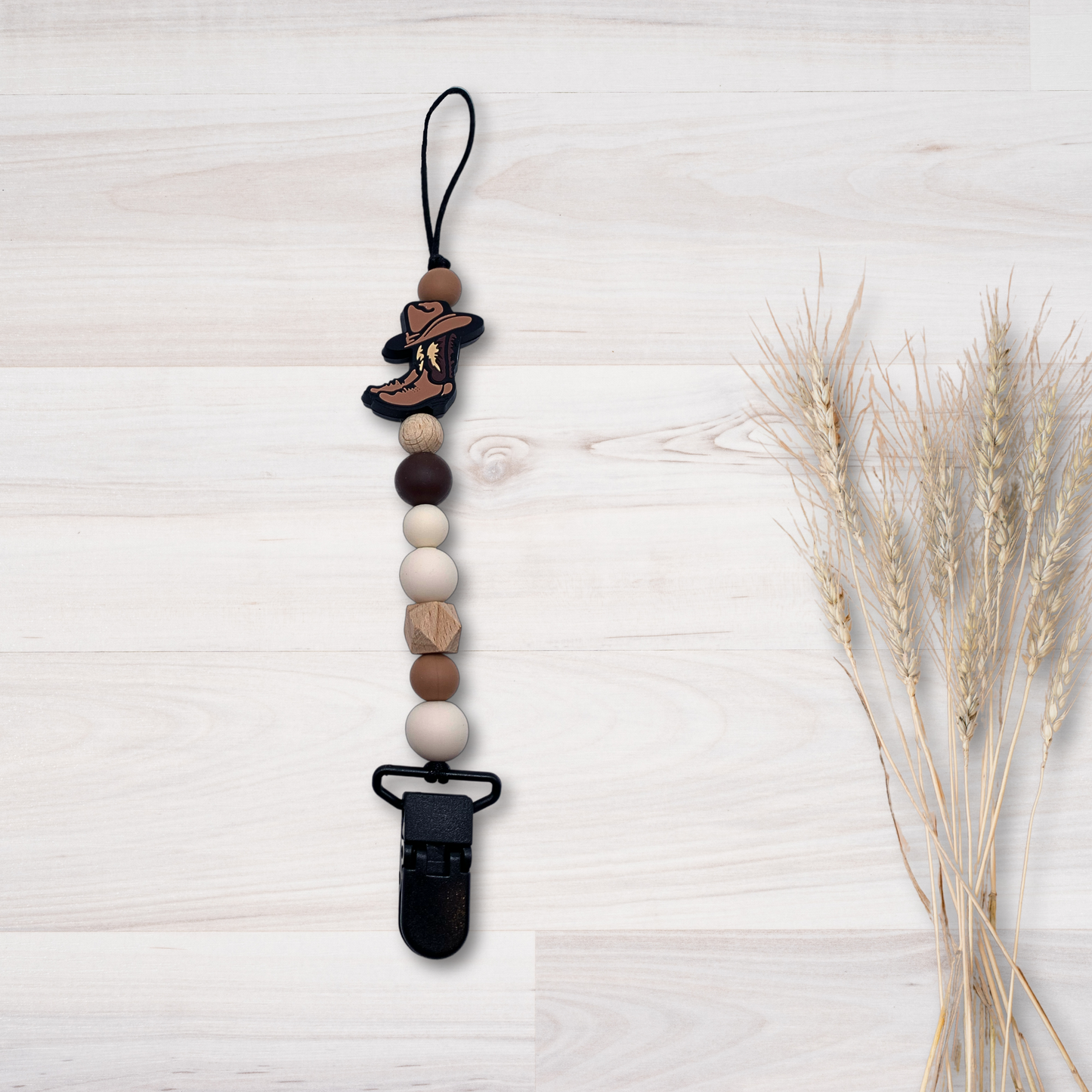 Attache suce-Botte de cow-boy- Création Perles bébé