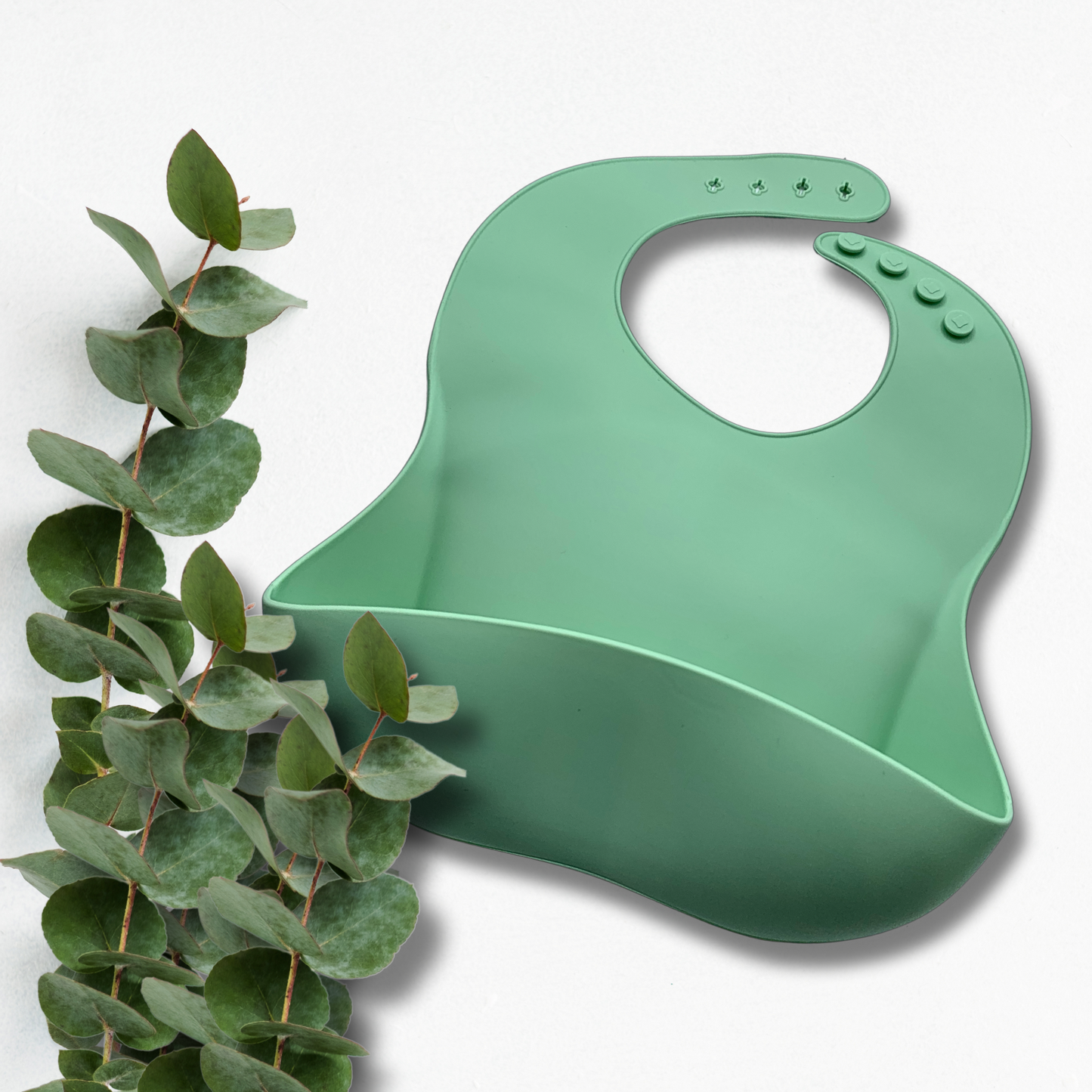 Bavoir en silicone ajustable-avec pochette